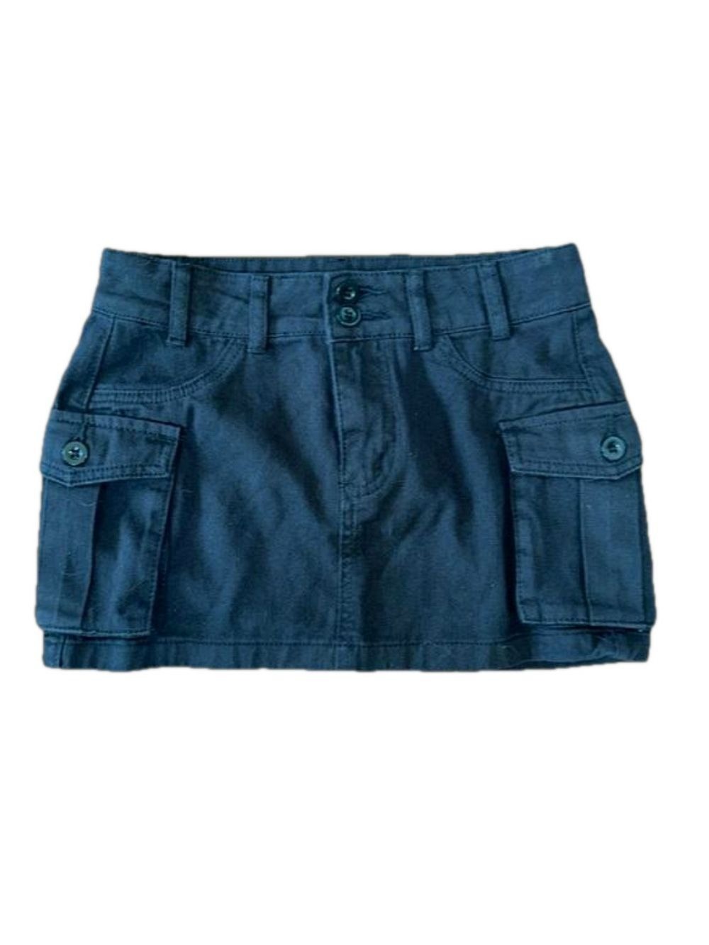 Black, Mini Cargo Skirt: Size XS